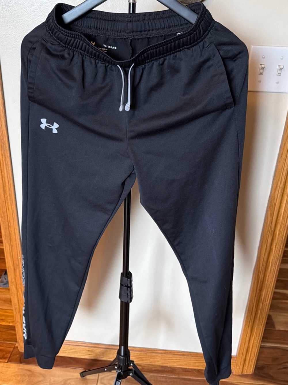 Under Armour Black Boy’s Training Joggers with Gray Drawcord